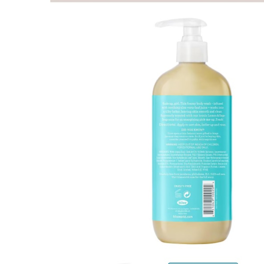 Bliss Lemon & Sage Soapy Suds Body Wash - Picture 2 of 4